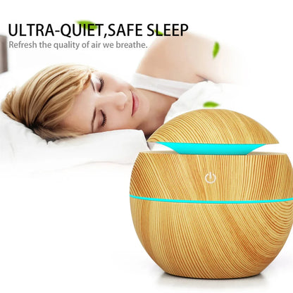 Humidifier Electric Air Aroma Diffuser Wood Ultrasonic Air Humidifier!   PORTABLE Essential Oil Aromatherapy Cool Mist Maker for Bedroom! WISESSENCE!