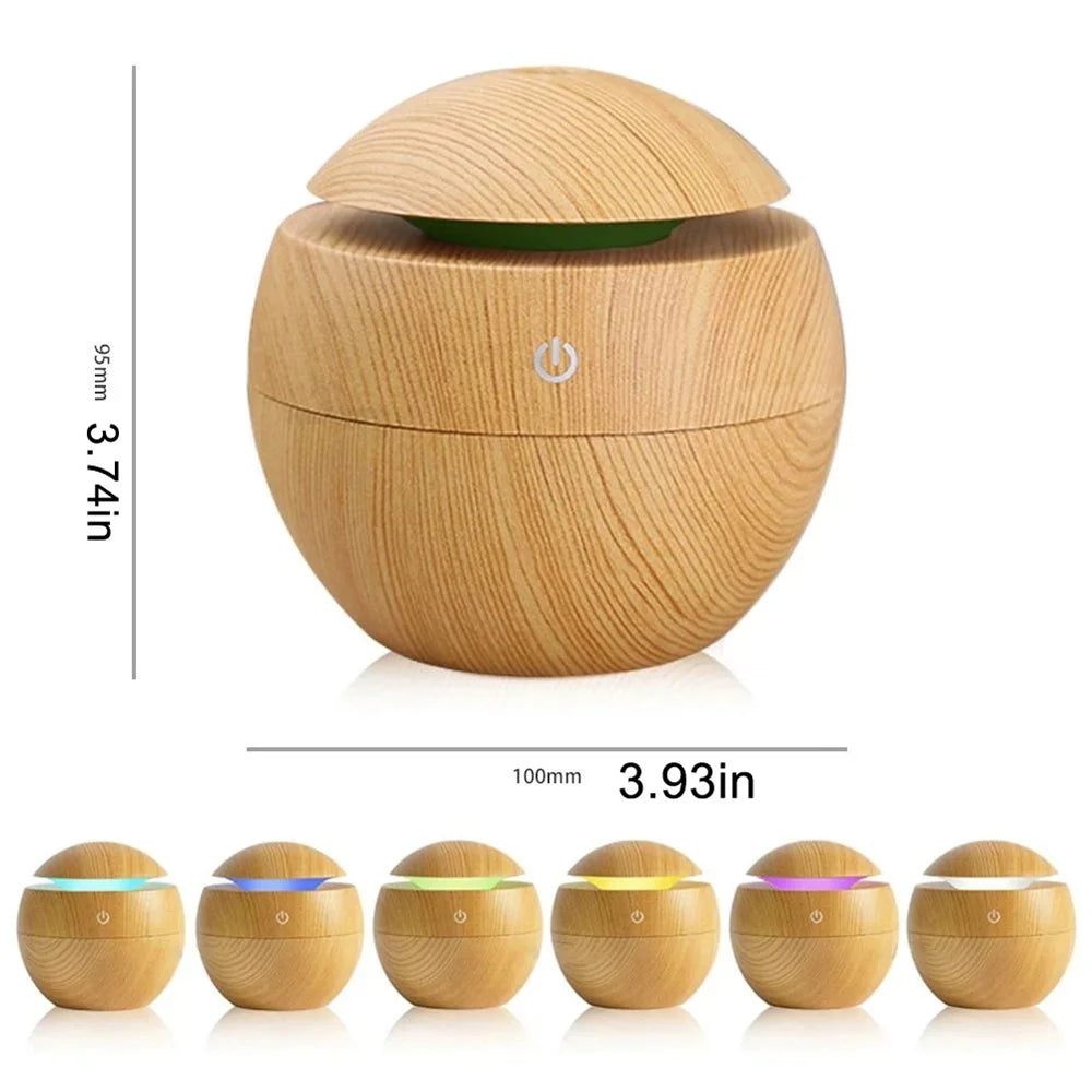 Humidifier Electric Air Aroma Diffuser Wood Ultrasonic Air Humidifier!   PORTABLE Essential Oil Aromatherapy Cool Mist Maker for Bedroom! WISESSENCE!