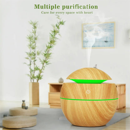 Humidifier Electric Air Aroma Diffuser Wood Ultrasonic Air Humidifier!   PORTABLE Essential Oil Aromatherapy Cool Mist Maker for Bedroom! WISESSENCE!