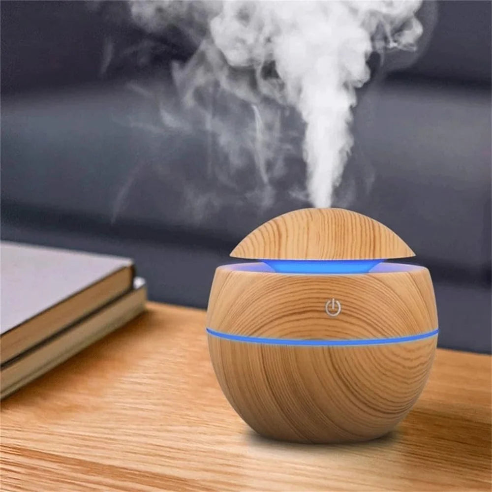 Humidifier Electric Air Aroma Diffuser Wood Ultrasonic Air Humidifier!   PORTABLE Essential Oil Aromatherapy Cool Mist Maker for Bedroom! WISESSENCE!