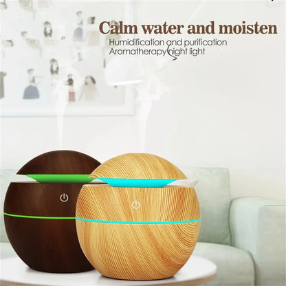 Humidifier Electric Air Aroma Diffuser Wood Ultrasonic Air Humidifier!   PORTABLE Essential Oil Aromatherapy Cool Mist Maker for Bedroom! WISESSENCE!