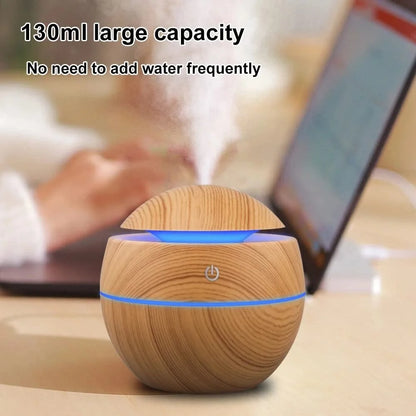 Humidifier Electric Air Aroma Diffuser Wood Ultrasonic Air Humidifier!   PORTABLE Essential Oil Aromatherapy Cool Mist Maker for Bedroom! WISESSENCE!